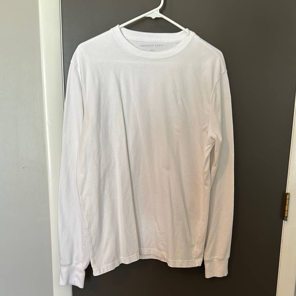 American Eagle White Long Sleeve Shirt